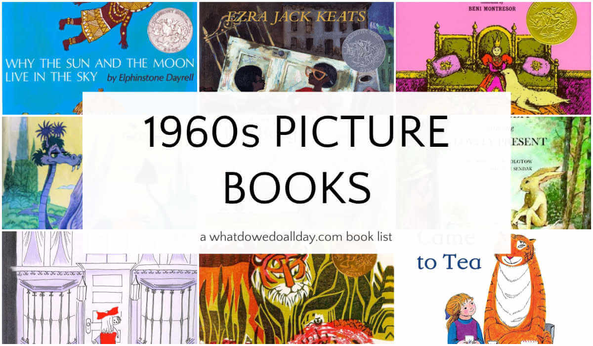 Collage of children's books with text overlay, 1960s Picture Books