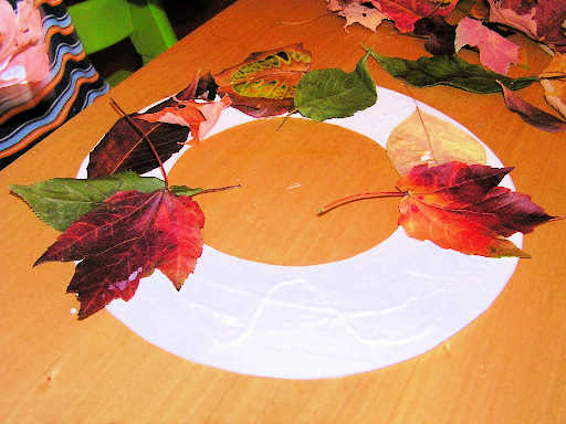 Half finished leaf wreath