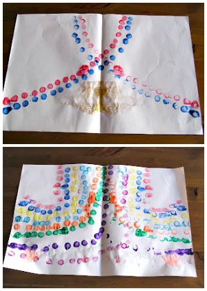 Symmetry art using dot makers