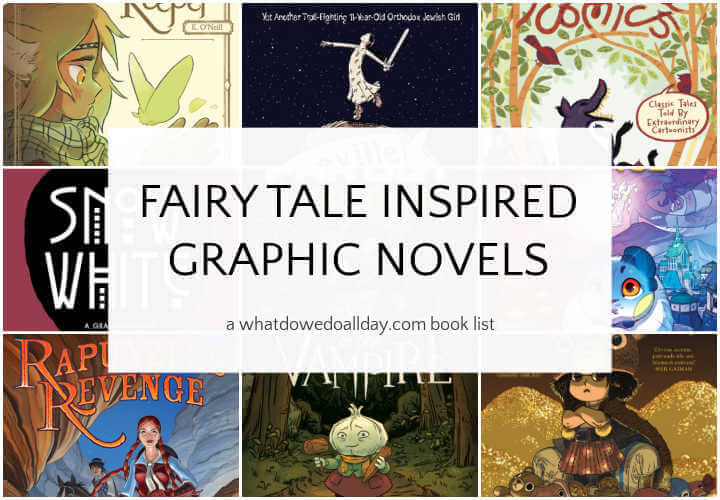 Collage of fairy tale graphic novels