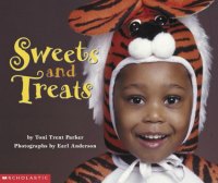 Sweets and Treats, picture book cover with photo of boy in tiger costume.