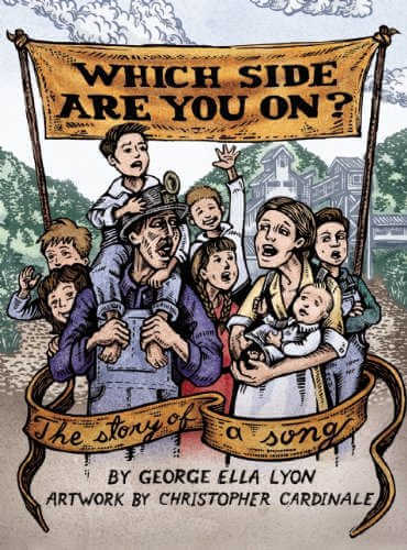 Which Side Are You On? book cover showing group of children and adults singing.