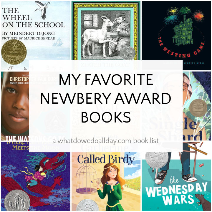 Collage of my favorite Newbery award books covers