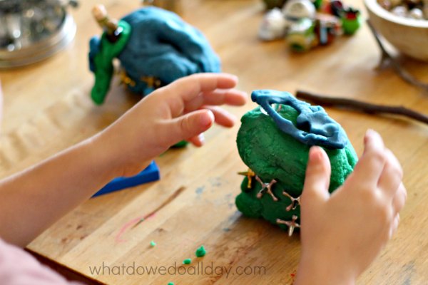 Play dough ideas for fine motor work.