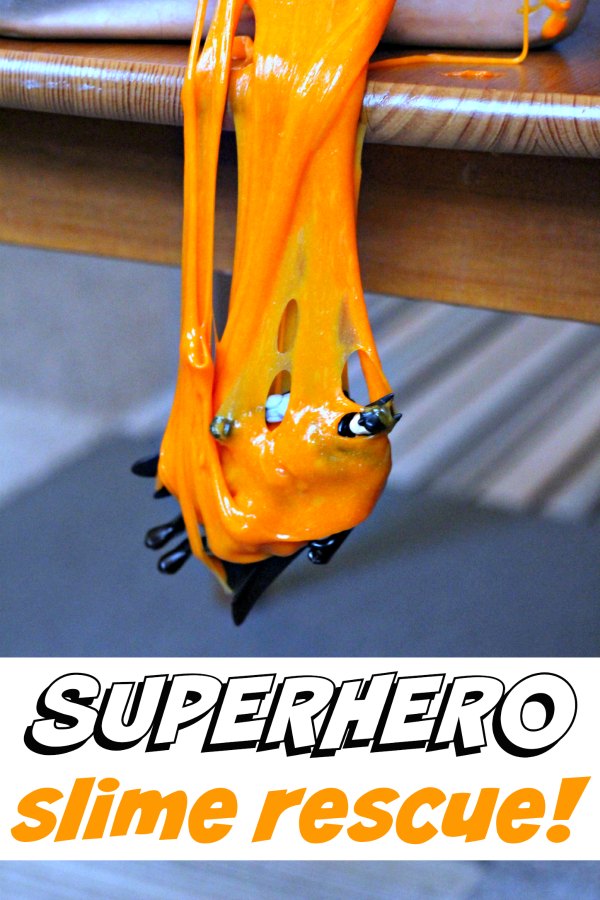 Kids activity slime play with superheroes. What a great boredom buster!