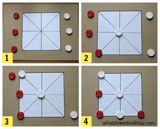 Instructions for Tapatan -- a 3 in a row game