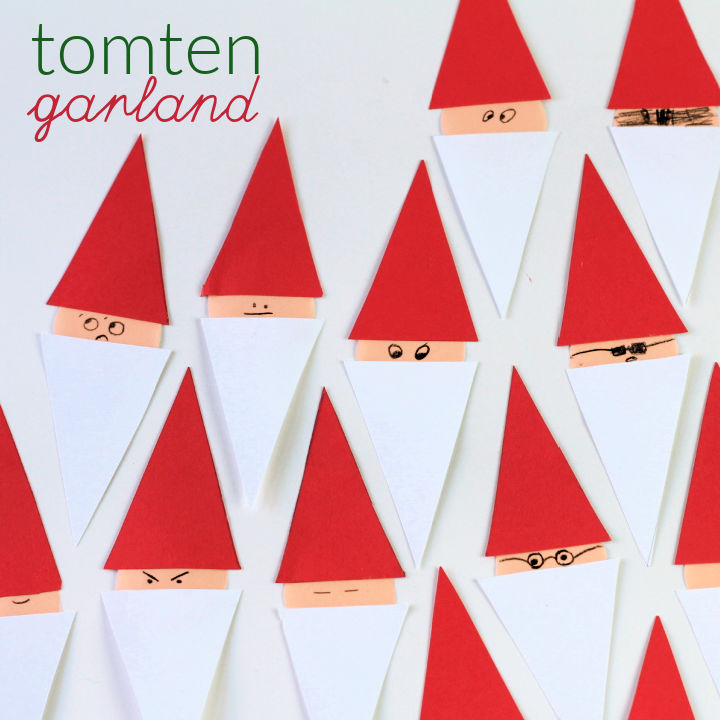 Paper craft tomten garland