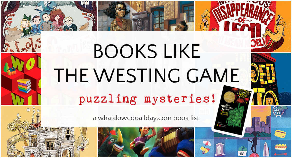 Collage of books like The Westing Game