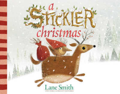 A Stickler Christmas picture book with illustration of reindeer running on snow.